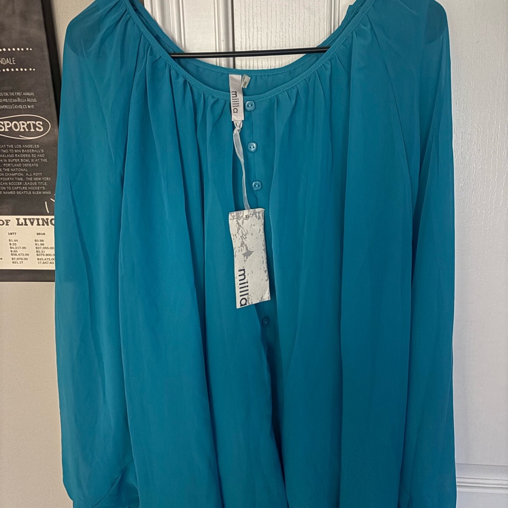 Miilla Clothing Teal Blouse